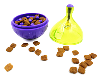 猫用不倒翁漏食器